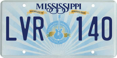 MS license plate LVR140