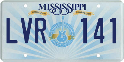 MS license plate LVR141