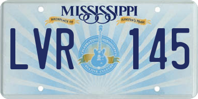 MS license plate LVR145