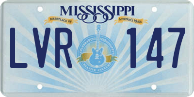 MS license plate LVR147