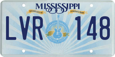 MS license plate LVR148