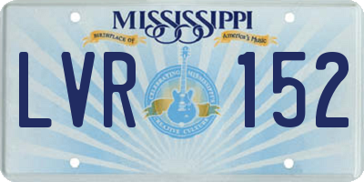 MS license plate LVR152