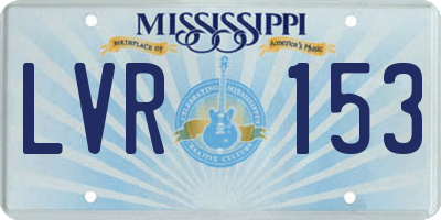 MS license plate LVR153