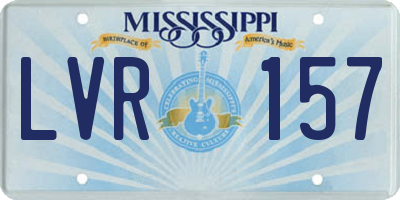 MS license plate LVR157