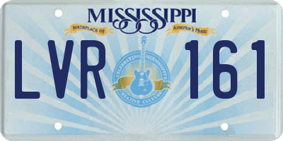 MS license plate LVR161
