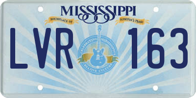 MS license plate LVR163