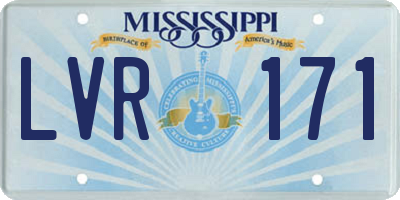 MS license plate LVR171