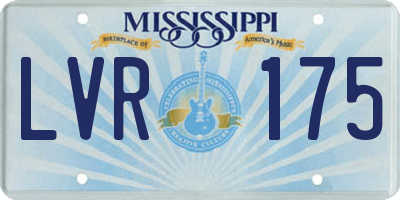 MS license plate LVR175