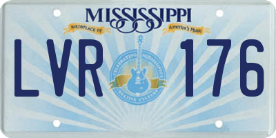 MS license plate LVR176