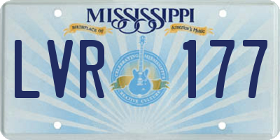 MS license plate LVR177