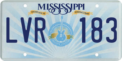 MS license plate LVR183