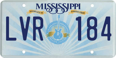 MS license plate LVR184