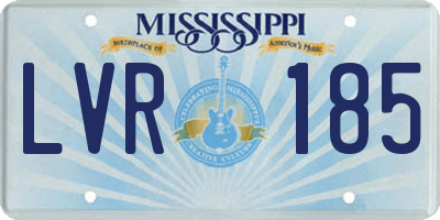 MS license plate LVR185