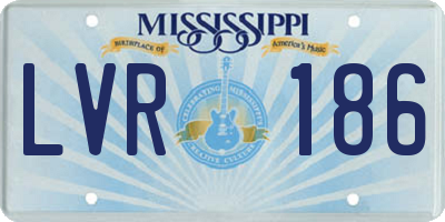 MS license plate LVR186