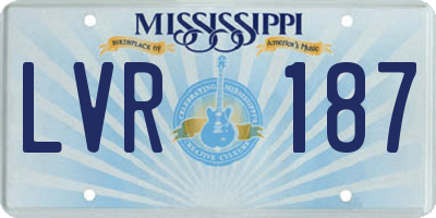 MS license plate LVR187