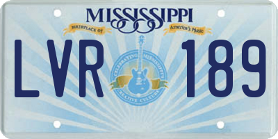 MS license plate LVR189