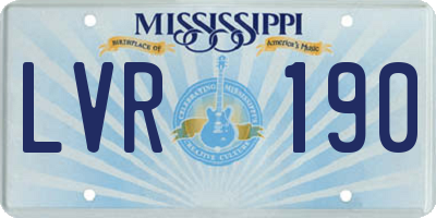 MS license plate LVR190