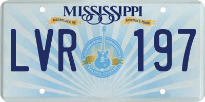 MS license plate LVR197