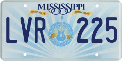MS license plate LVR225