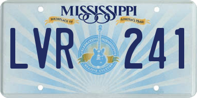 MS license plate LVR241