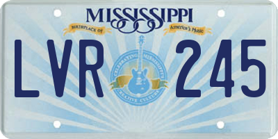 MS license plate LVR245