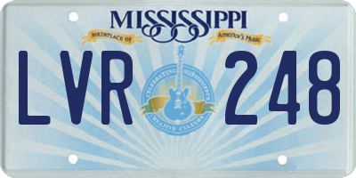 MS license plate LVR248