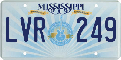 MS license plate LVR249
