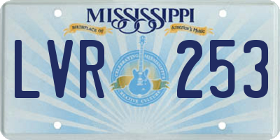 MS license plate LVR253