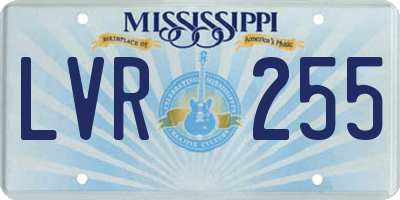 MS license plate LVR255