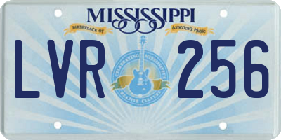 MS license plate LVR256