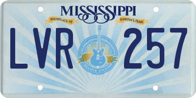 MS license plate LVR257