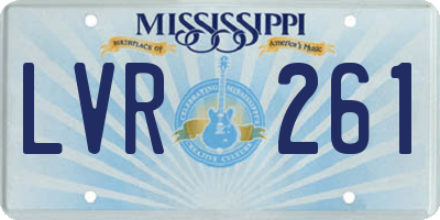 MS license plate LVR261