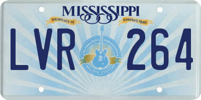 MS license plate LVR264
