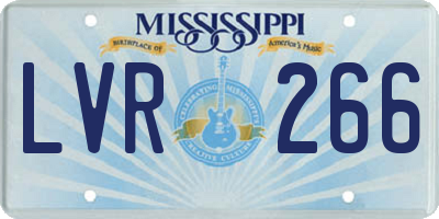 MS license plate LVR266
