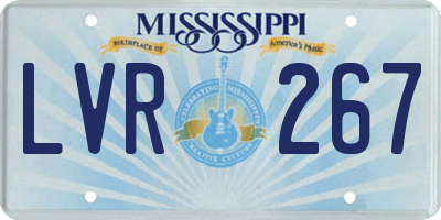 MS license plate LVR267