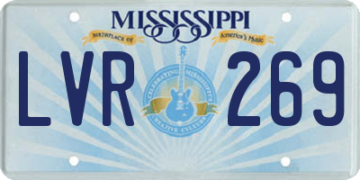 MS license plate LVR269