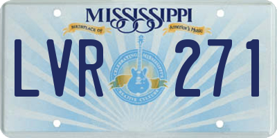 MS license plate LVR271
