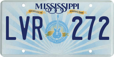 MS license plate LVR272