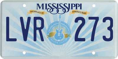 MS license plate LVR273