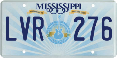 MS license plate LVR276