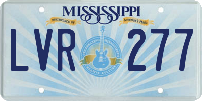 MS license plate LVR277