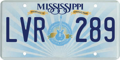 MS license plate LVR289