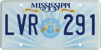 MS license plate LVR291