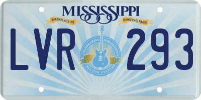 MS license plate LVR293