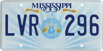 MS license plate LVR296