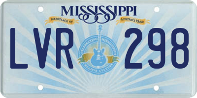 MS license plate LVR298