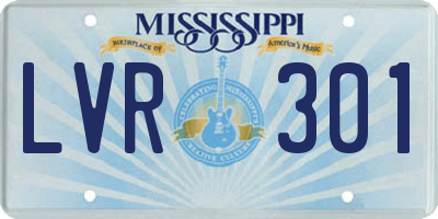 MS license plate LVR301