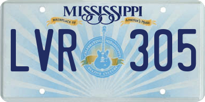 MS license plate LVR305