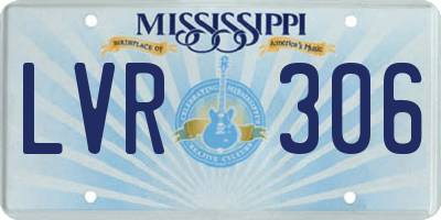 MS license plate LVR306