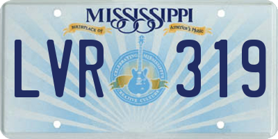 MS license plate LVR319